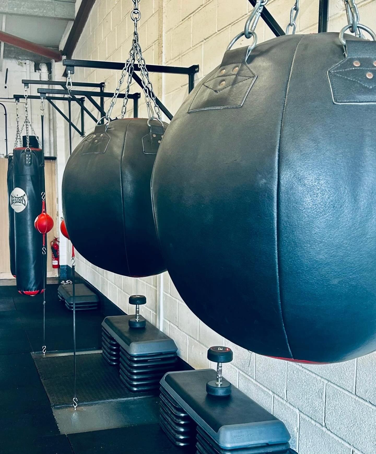 Boxing bags inside the BOX30 gym in Norwich